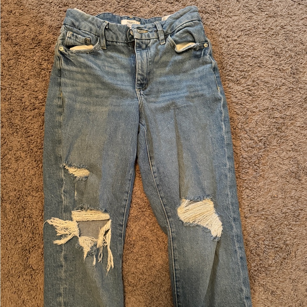 mid rise ripped jeans